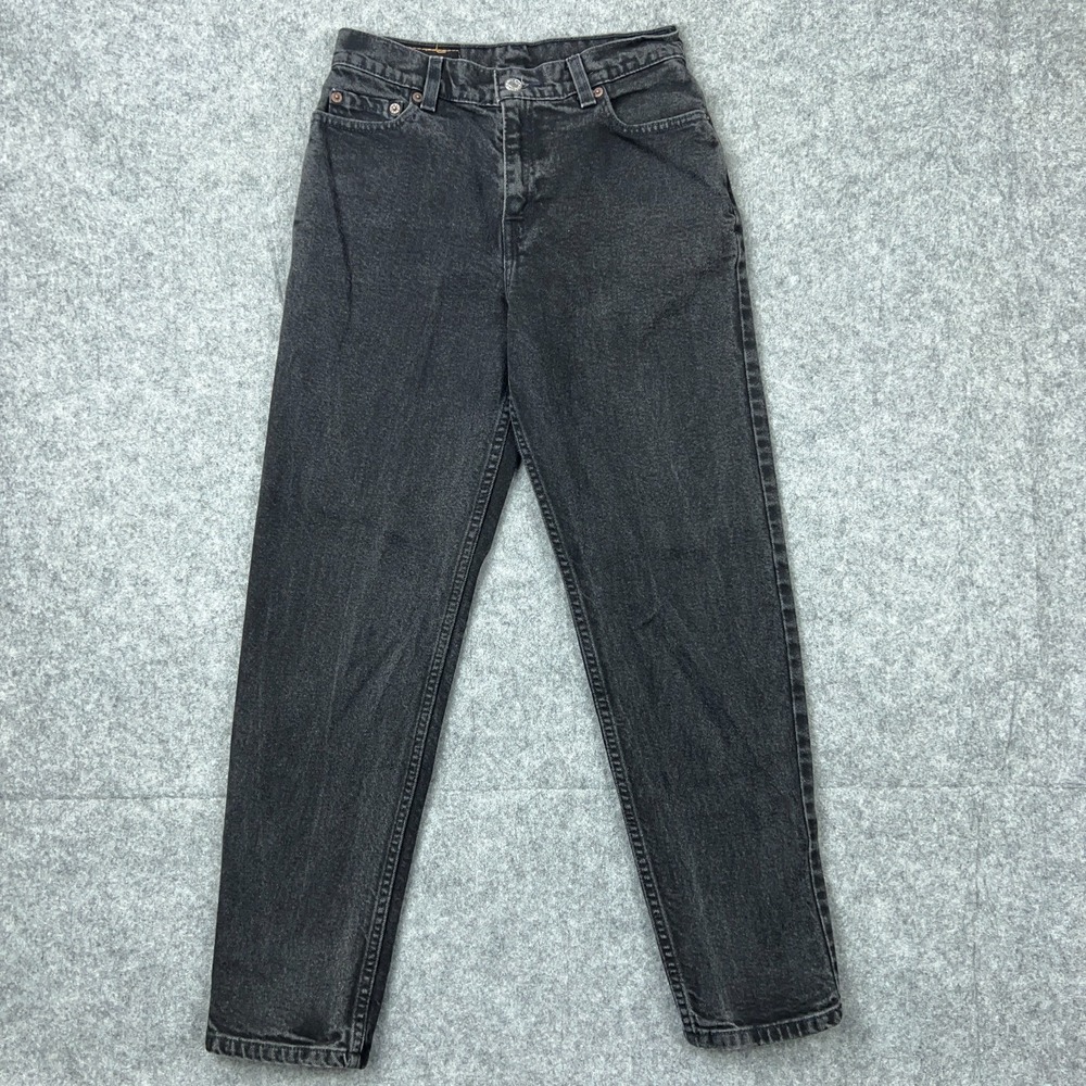 VTG Levi's‎ Jeans Womens 4 Petite Black 550 Relaxed Tapered Leg Denim Pants Y2K